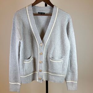 Boho Chic Gray Cardigan sweater. Size L